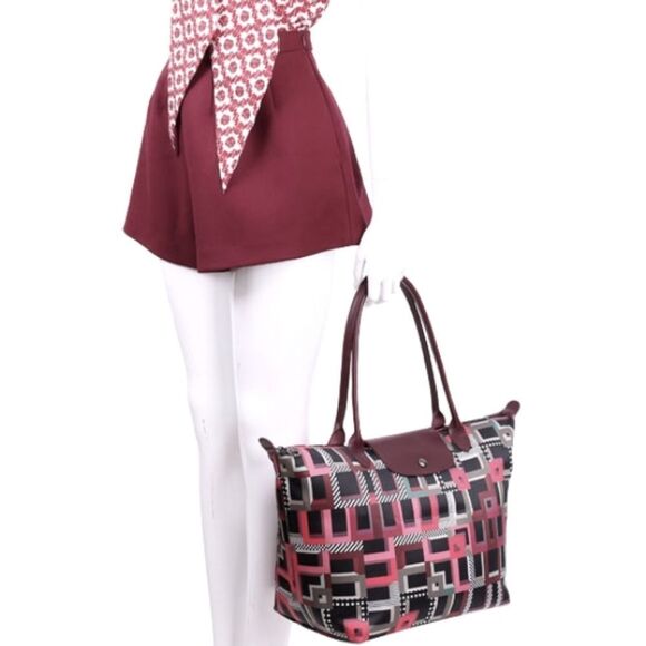 Longchamp Le Pilage Artwalk Large Shoulder Tote Bag- Opera - Picture 5 of 13